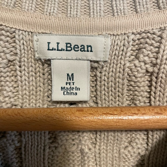 LL Bean Cream Cotton Knit Sweater, size Womens medium/mens small - Picture 2 of 4